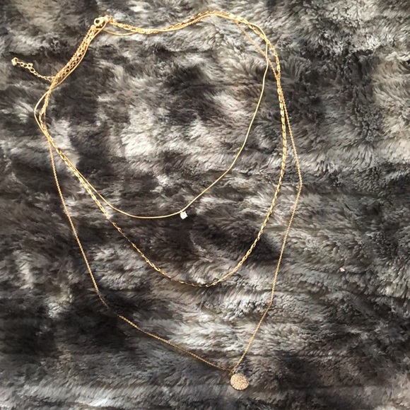 (3/$15) Gold Layered Necklace + Earrings bundle - Picture 3 of 3